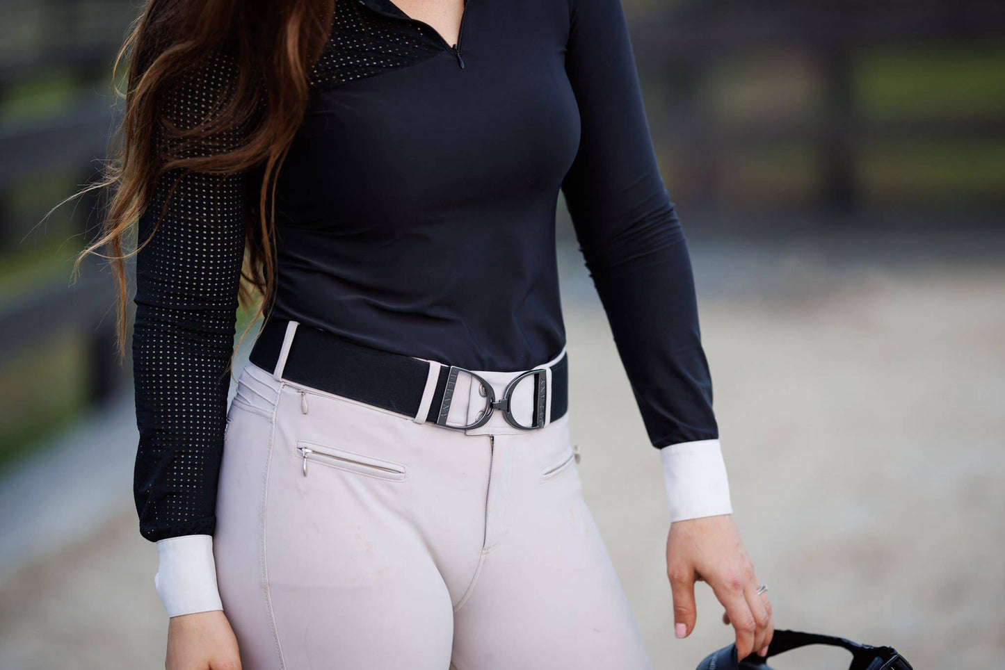 Ellany Elastic Belt - Black 2" Gunmetal Stirrup