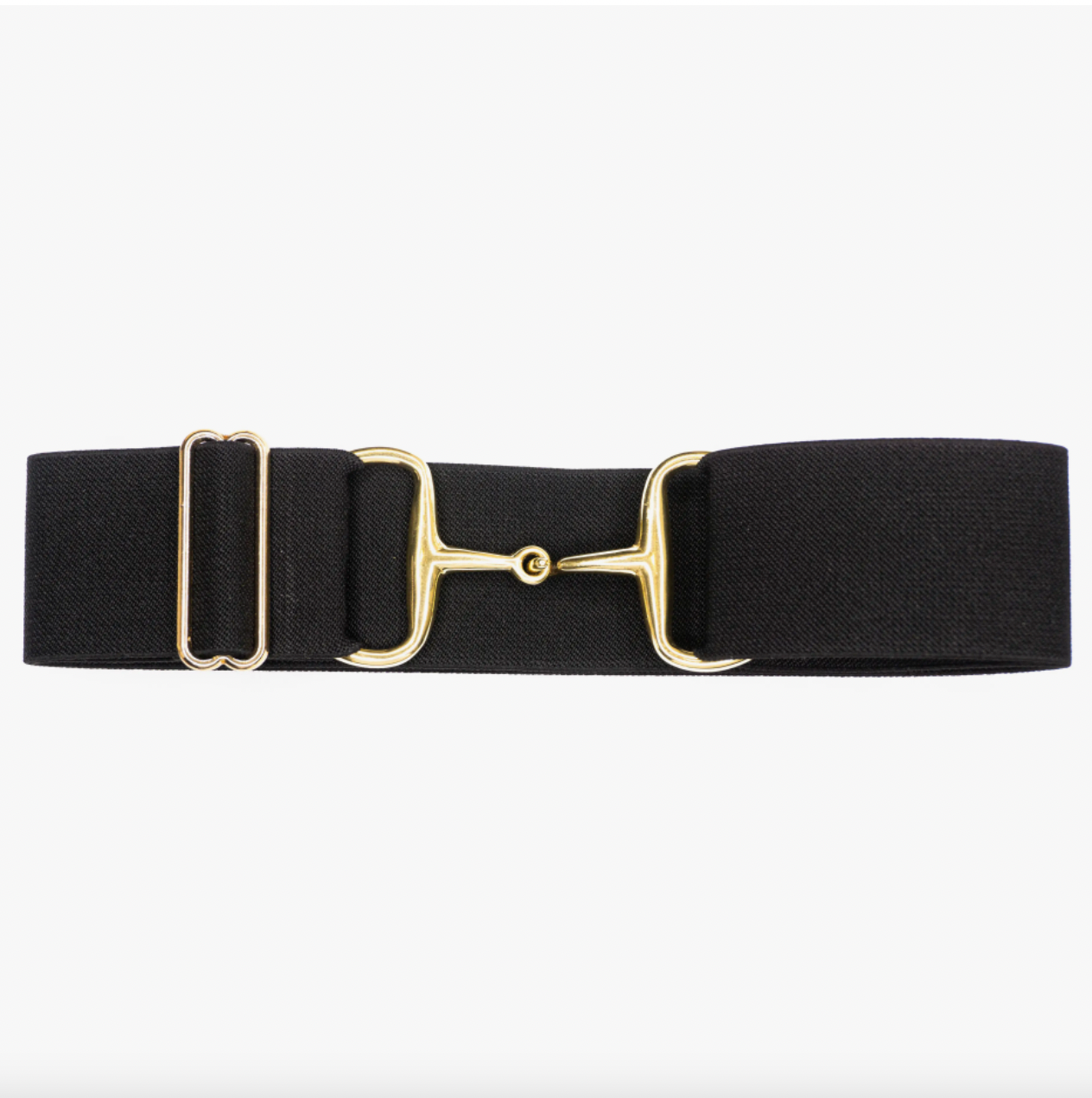 Ellany Elastic Belt - Black 2" Gold Snaffle