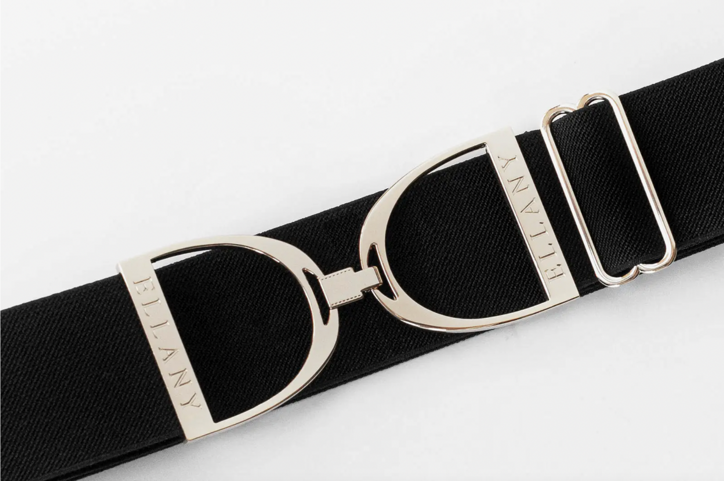 Ellany Elastic Belt - Black 2" Silver Stirrup