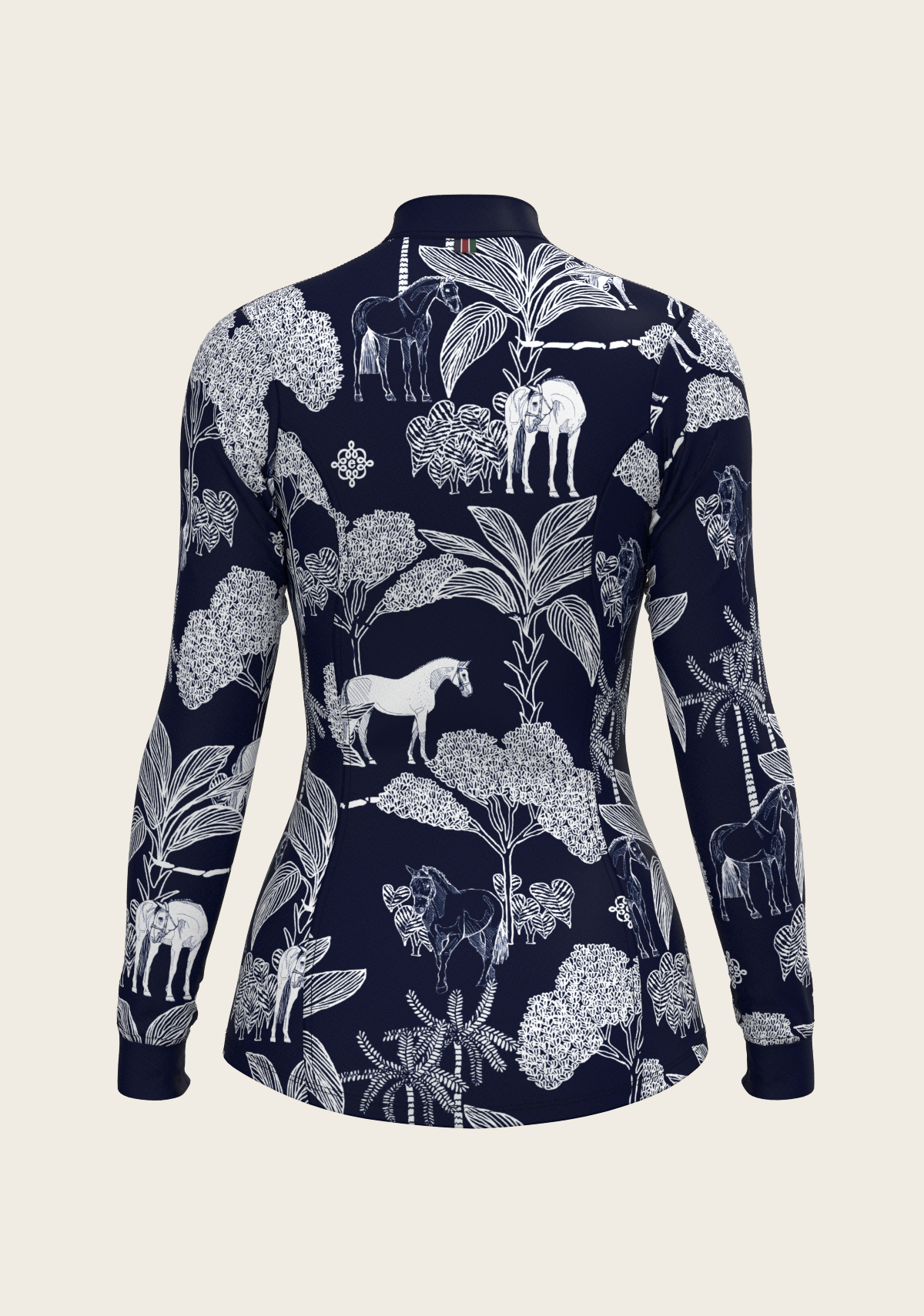 Island Horses Quarter Zip Sun Shirt - Navy