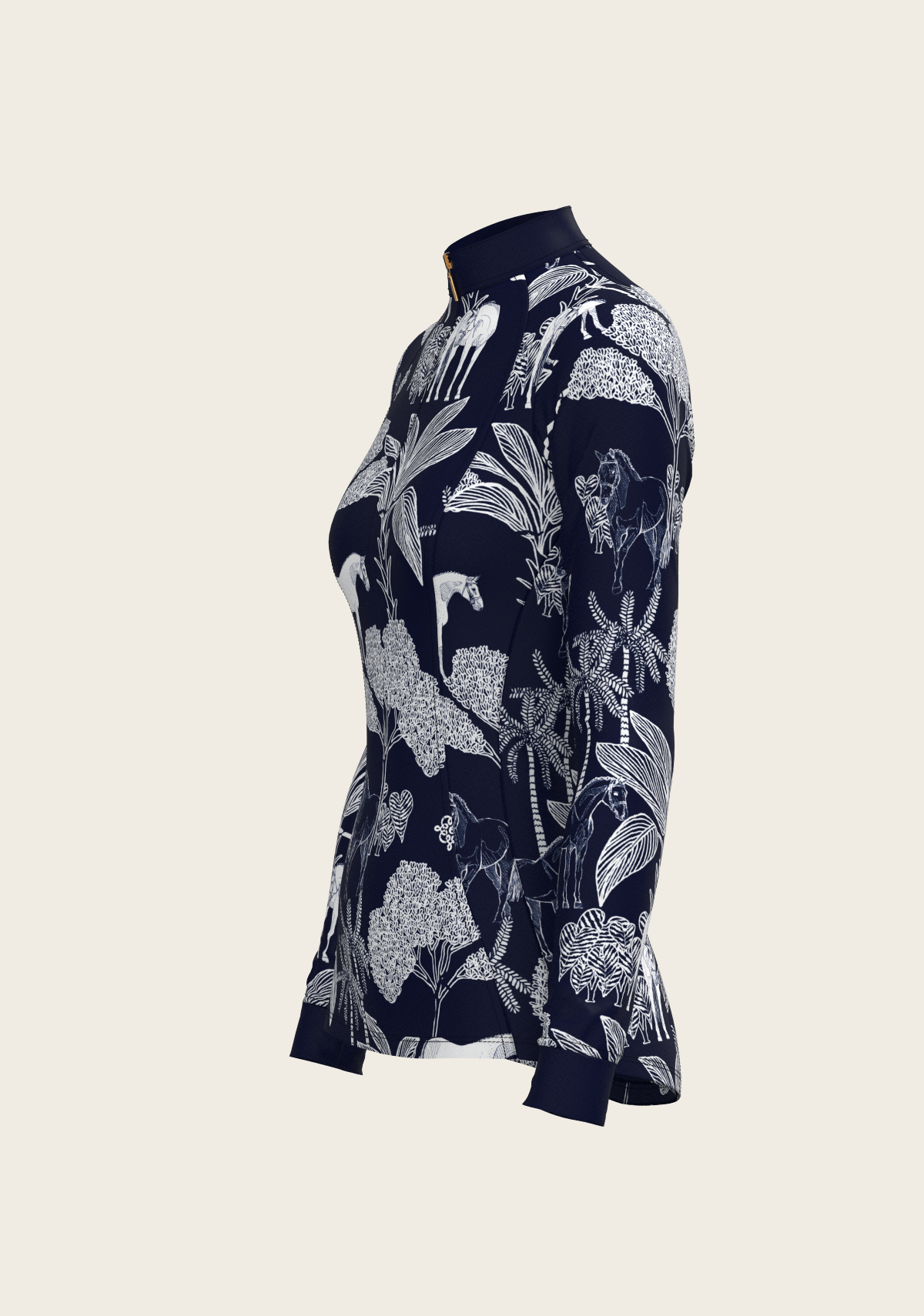 Island Horses Quarter Zip Sun Shirt - Navy