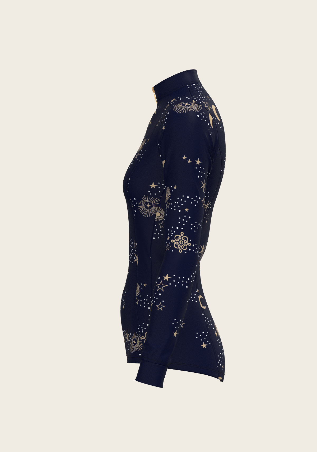 Stars on Navy Quarter Zip Sun Shirt