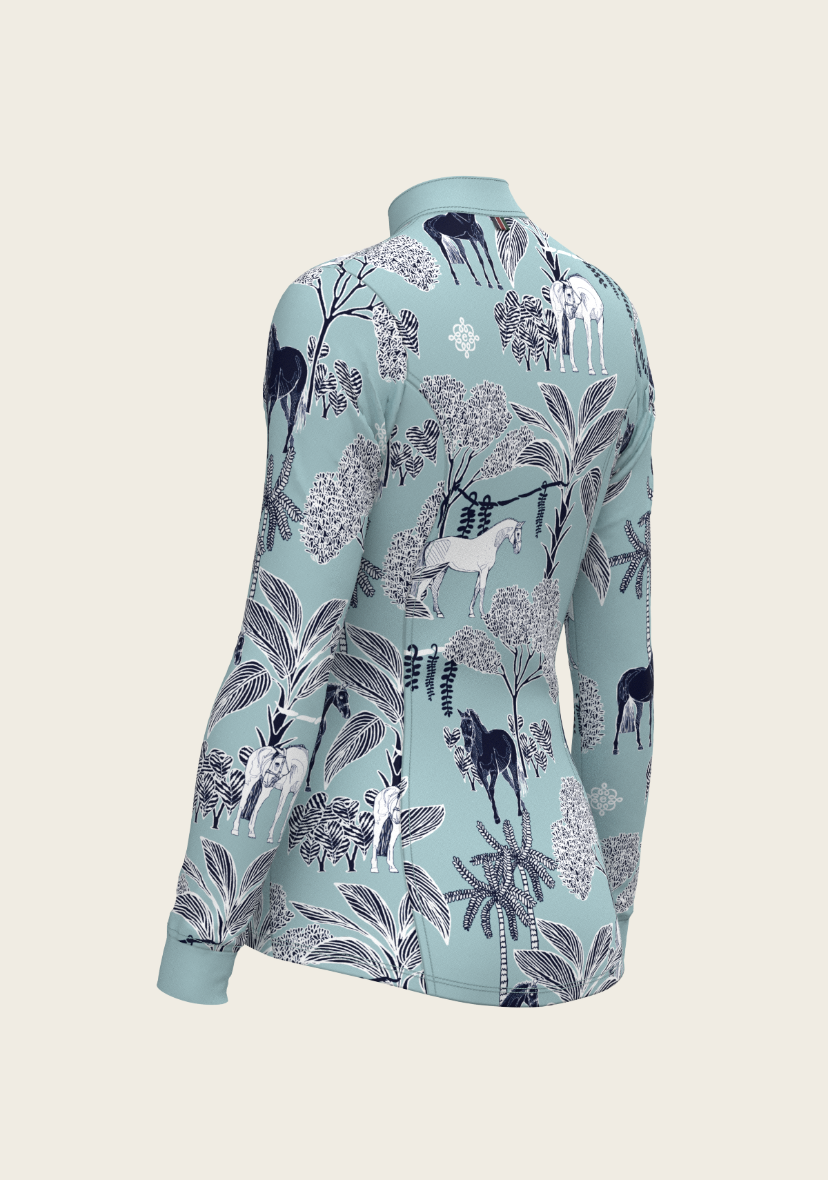 Island Horses Quarter Zip Sun Shirt - Sky Blue