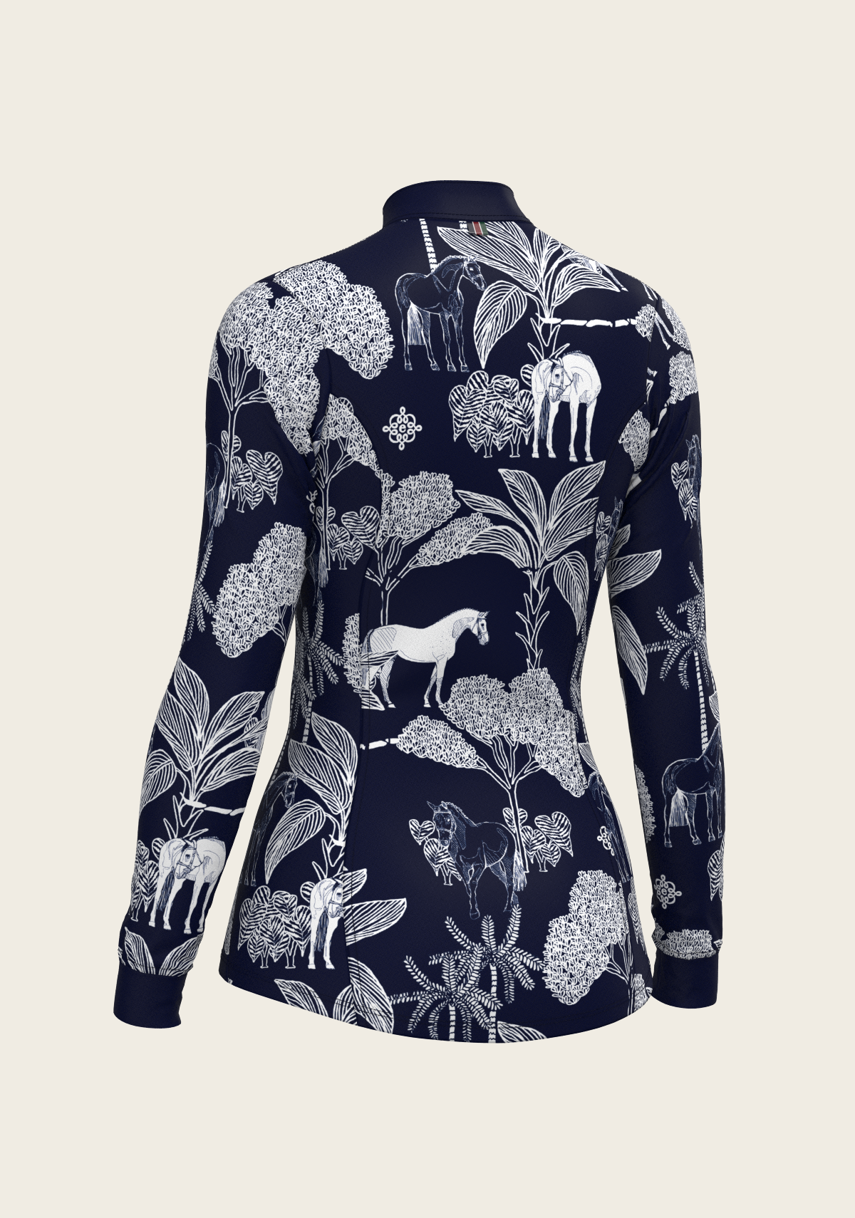 Island Horses Quarter Zip Sun Shirt - Navy