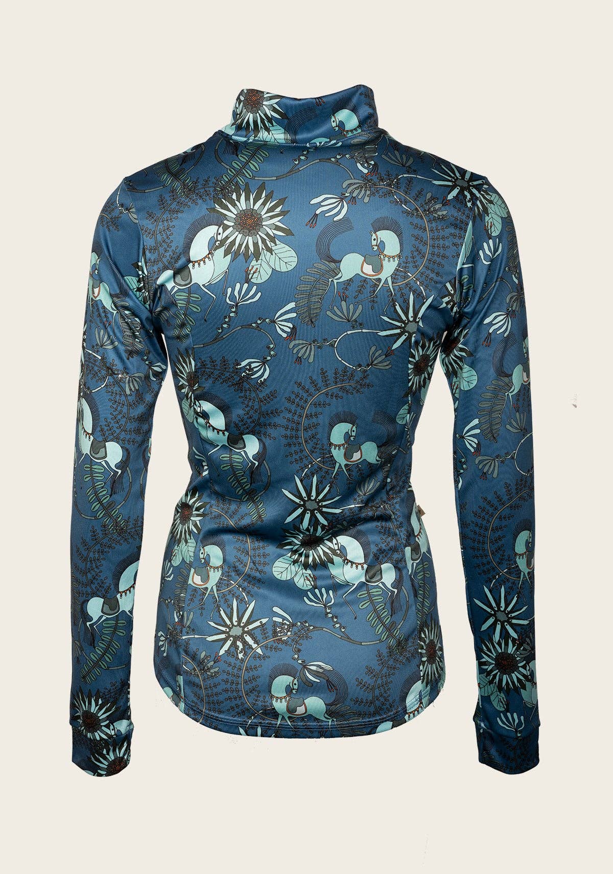 Mint Magic on Harbor Blue Quarter Zip Sun Shirt