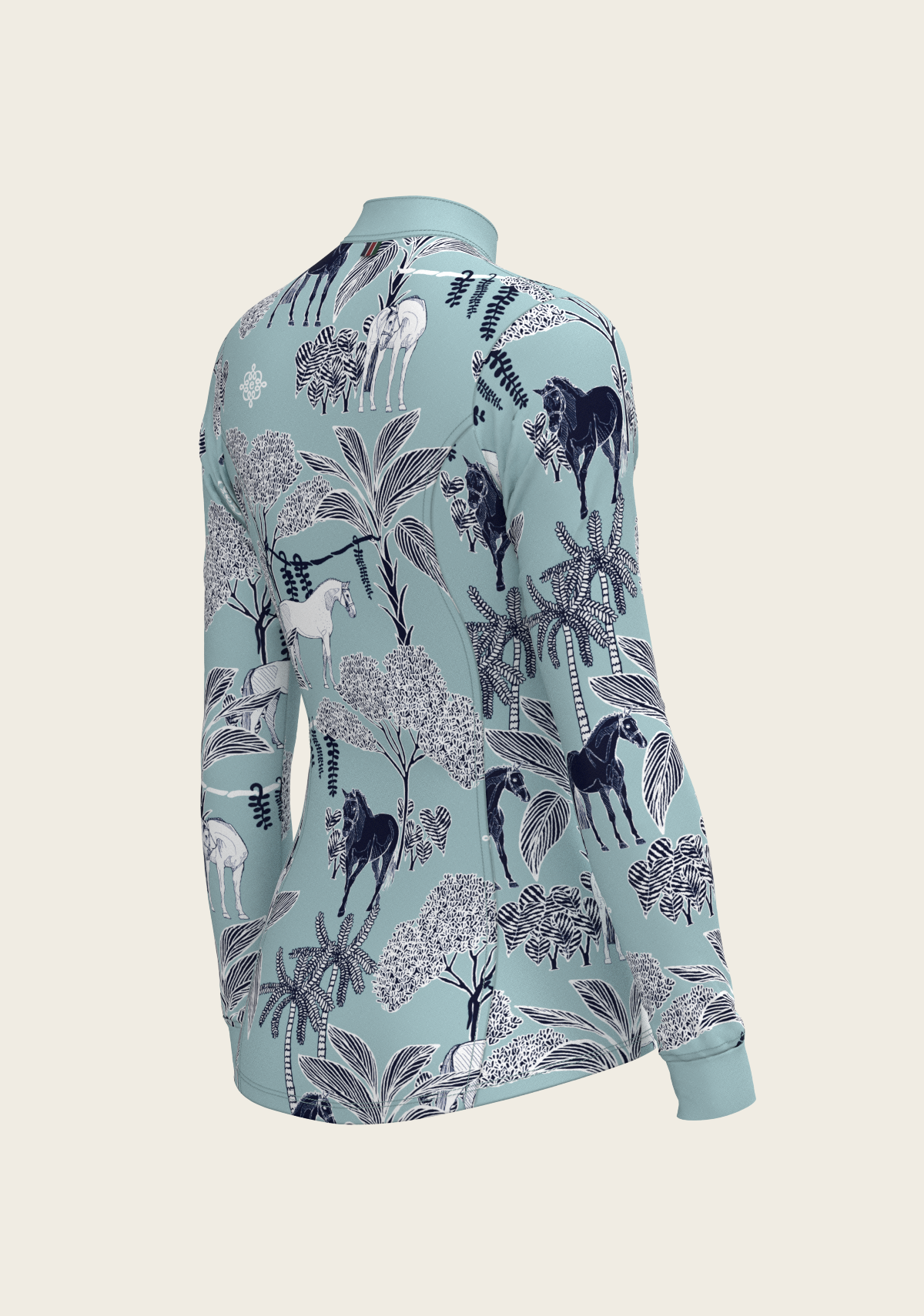 Island Horses Quarter Zip Sun Shirt - Sky Blue