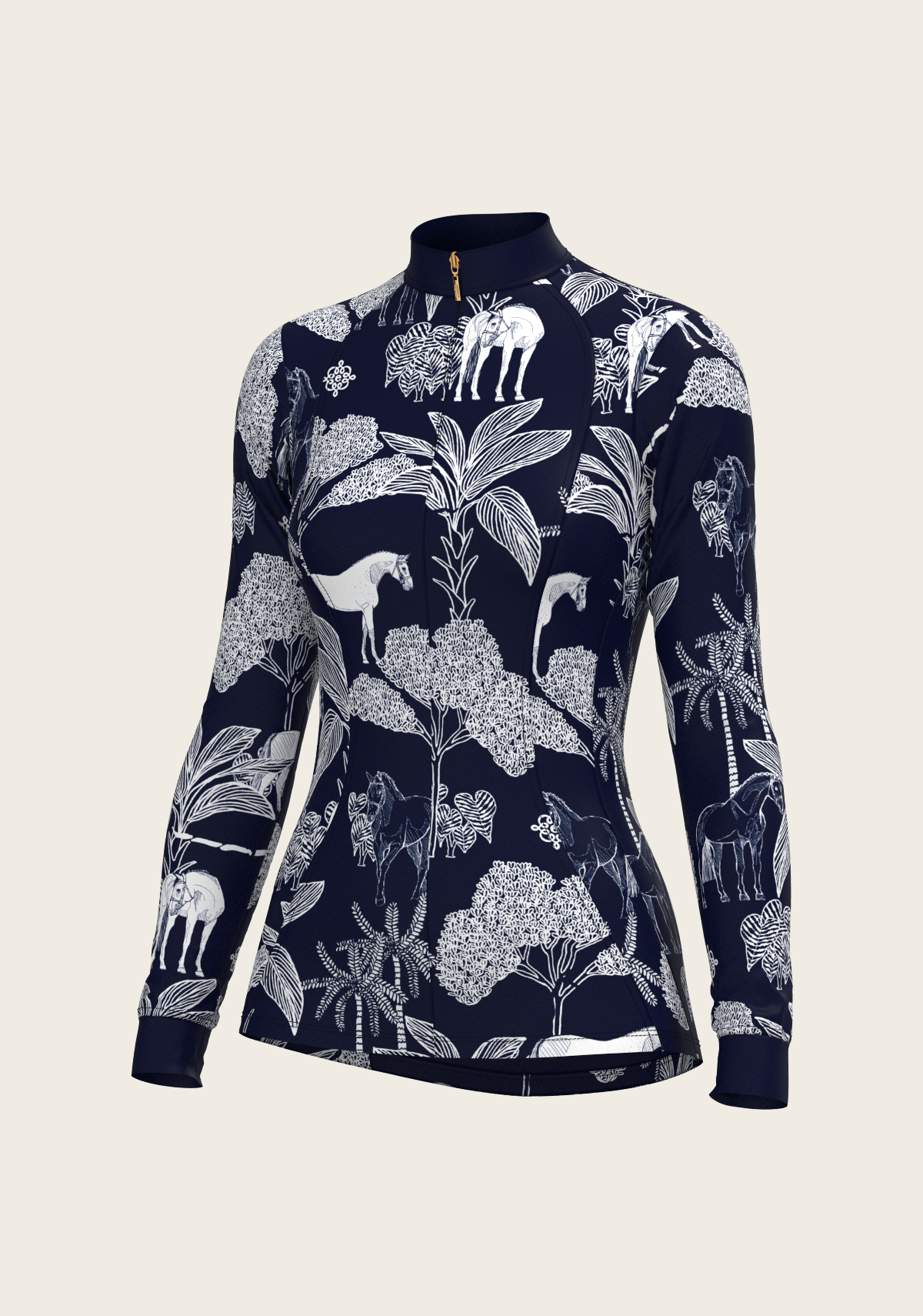 Island Horses Quarter Zip Sun Shirt - Navy