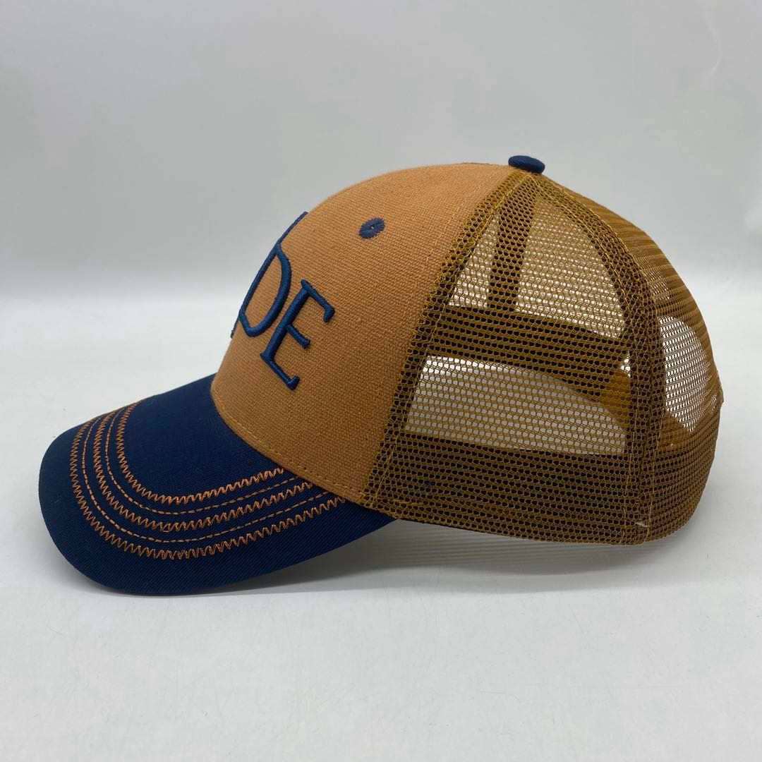 RIDE Equestrian Snaffle Bit Baseball SnapBack Cap Navy Brown