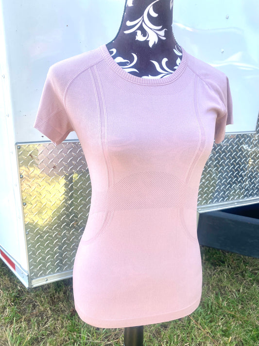 Equitation Tech Shirt - Dusty Pink