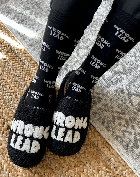 Wrong Lead Slippers - BLACK