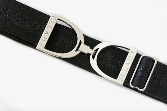 Ellany Dark Horse - 1.5" Black Stirrup Elastic Belt: Standard (Youth - Adult 2XL)