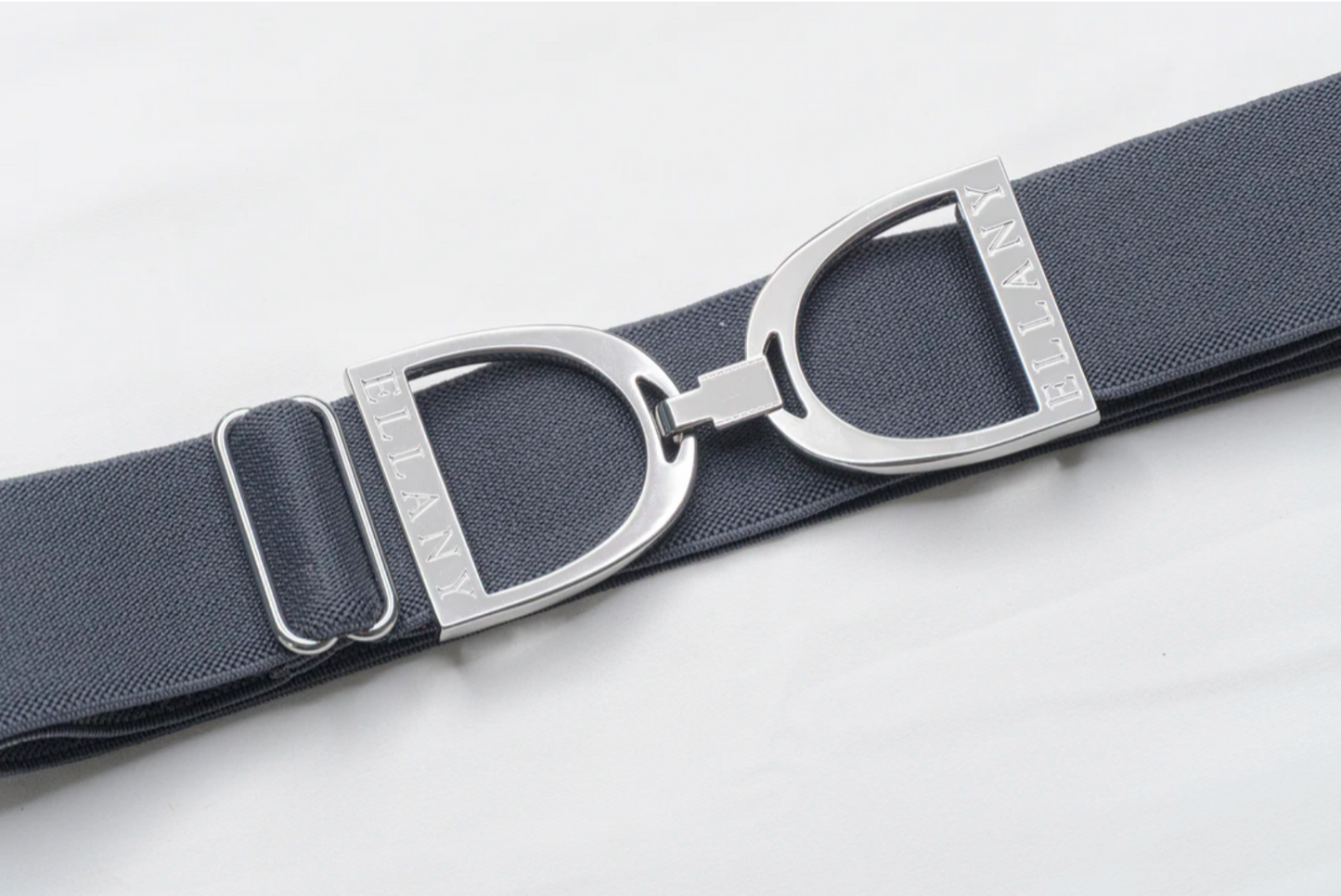 Ellany Denim - 1.5" Silver Stirrup Equestrian Elastic Belt