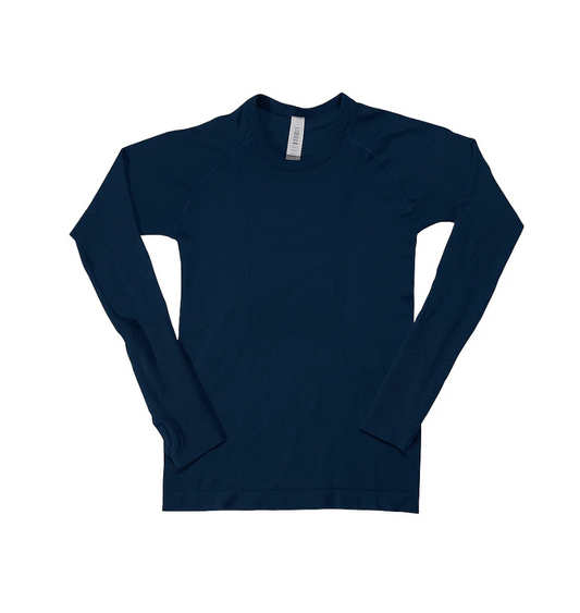 Equitation Seamless Shirt - Navy Long Sleeve