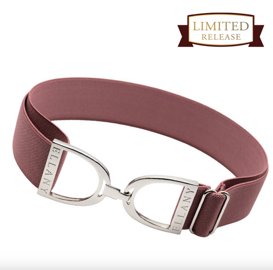 Ellany Elastic Belt - Berry - 1.5" Silver Stirrup