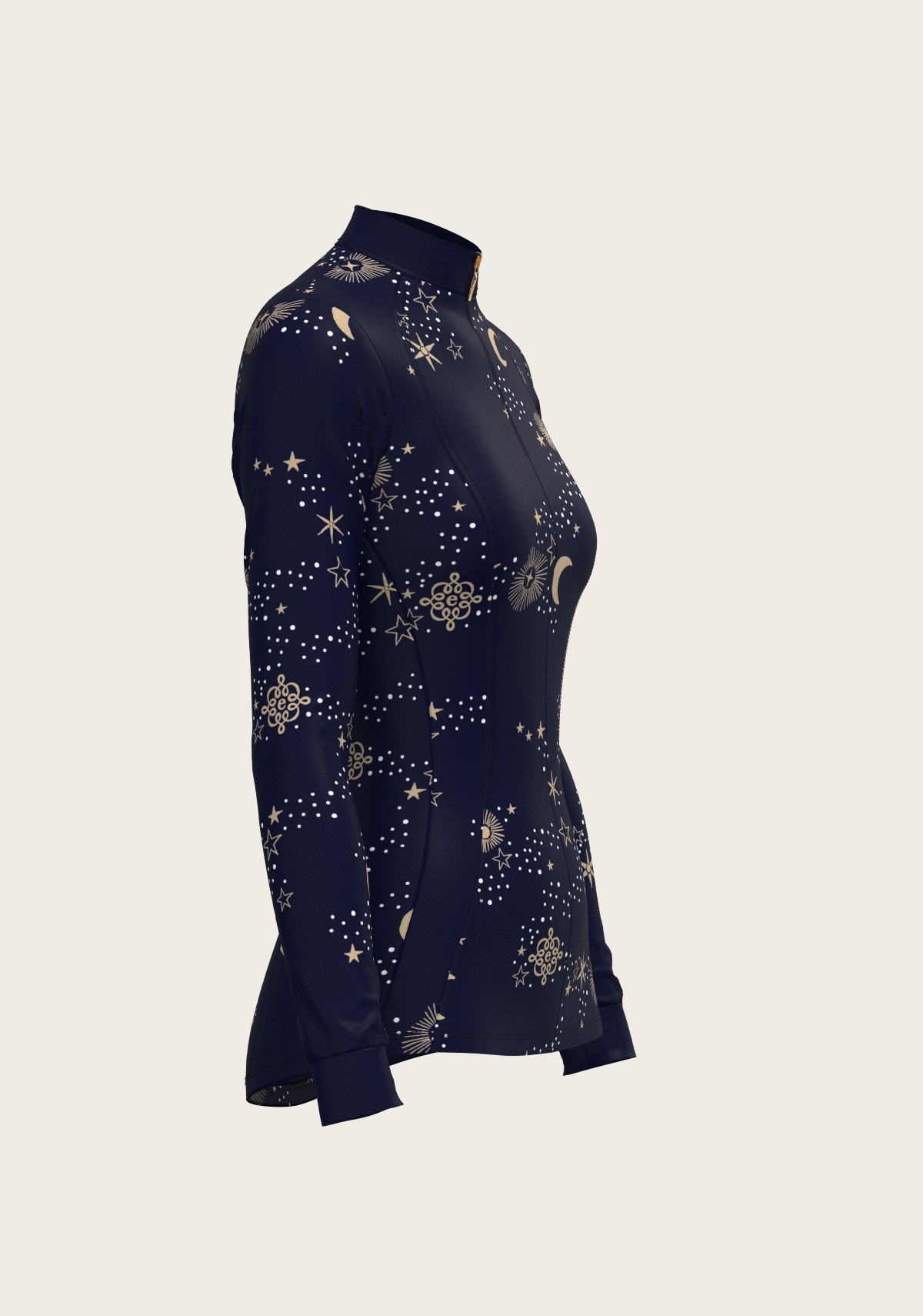 Stars on Navy Quarter Zip Sun Shirt