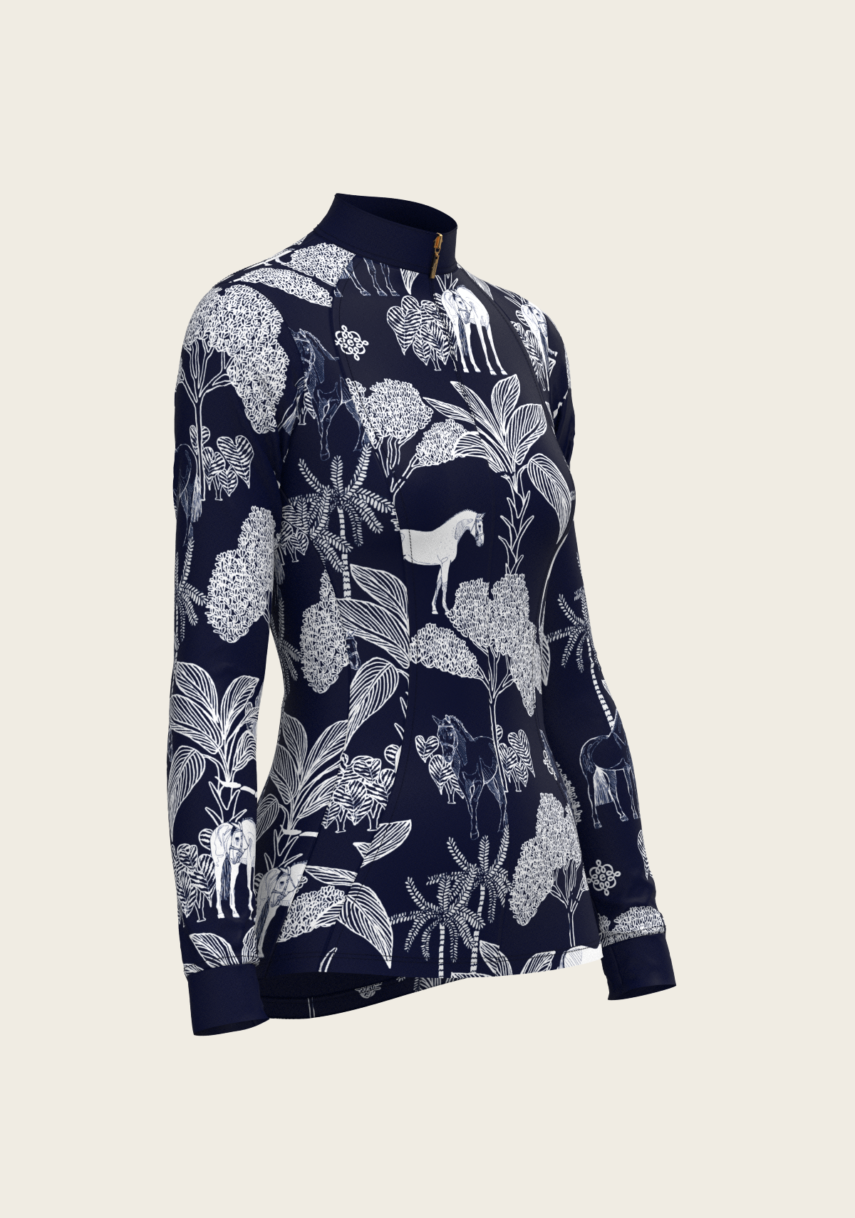 Island Horses Quarter Zip Sun Shirt - Navy