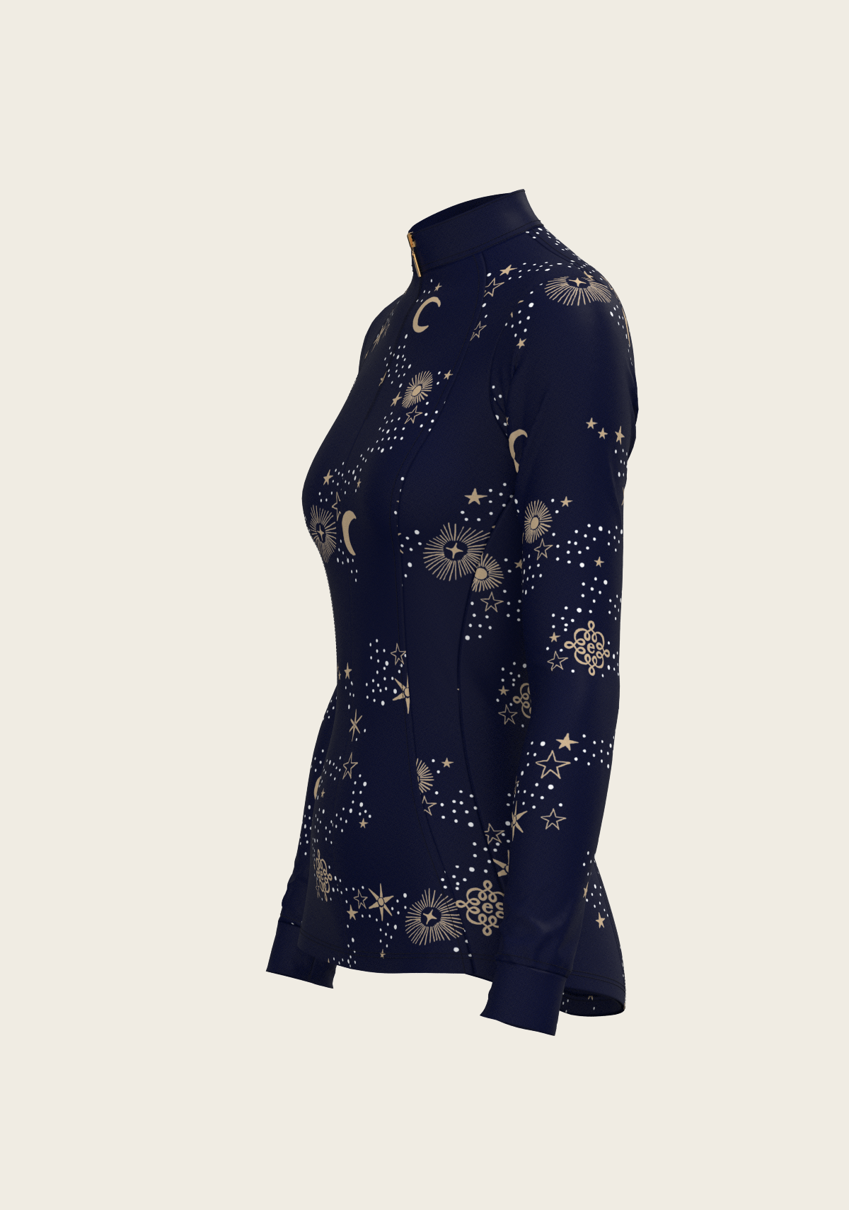 Stars on Navy Quarter Zip Sun Shirt