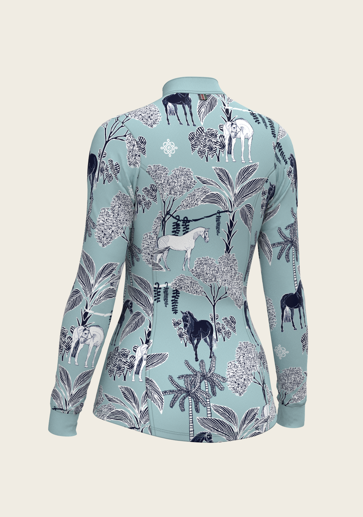 Island Horses Quarter Zip Sun Shirt - Sky Blue