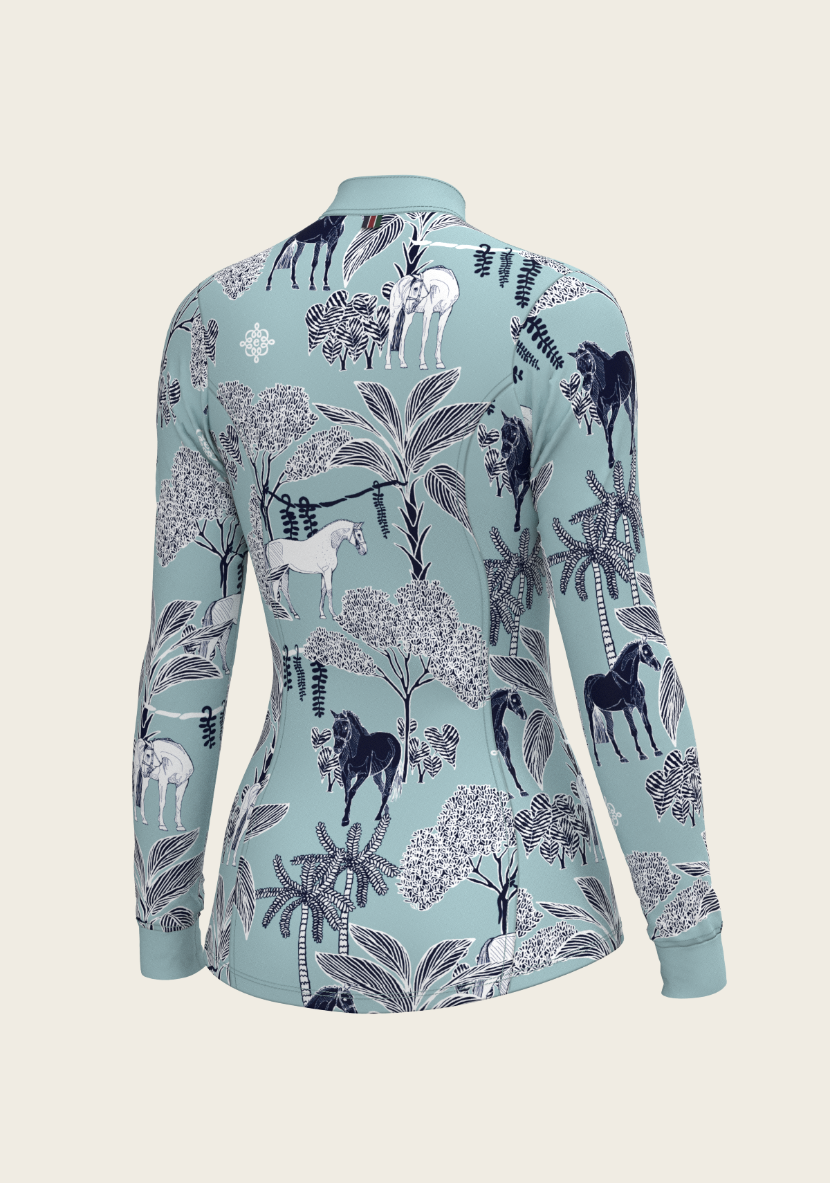 Island Horses Quarter Zip Sun Shirt - Sky Blue