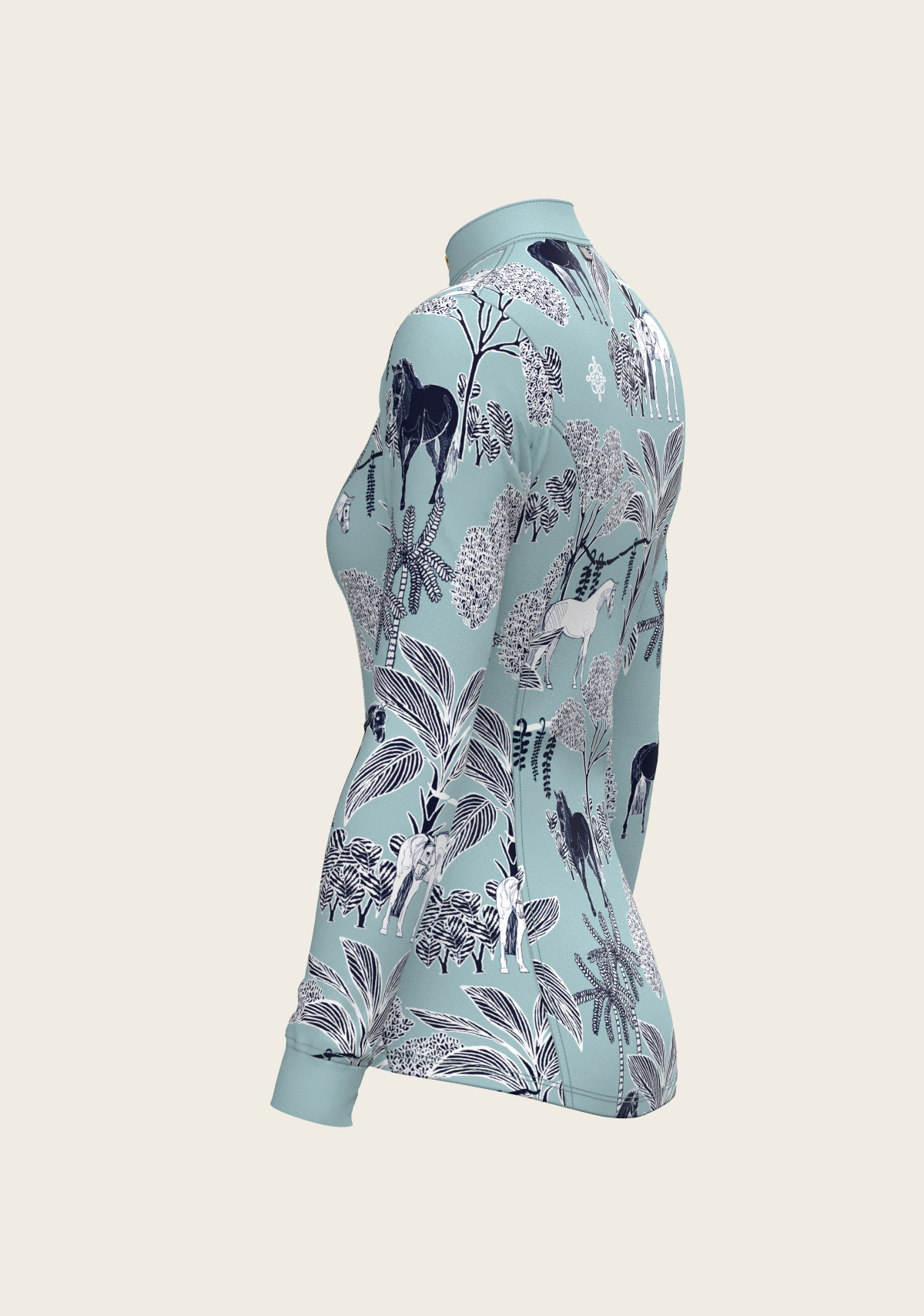 Island Horses Quarter Zip Sun Shirt - Sky Blue