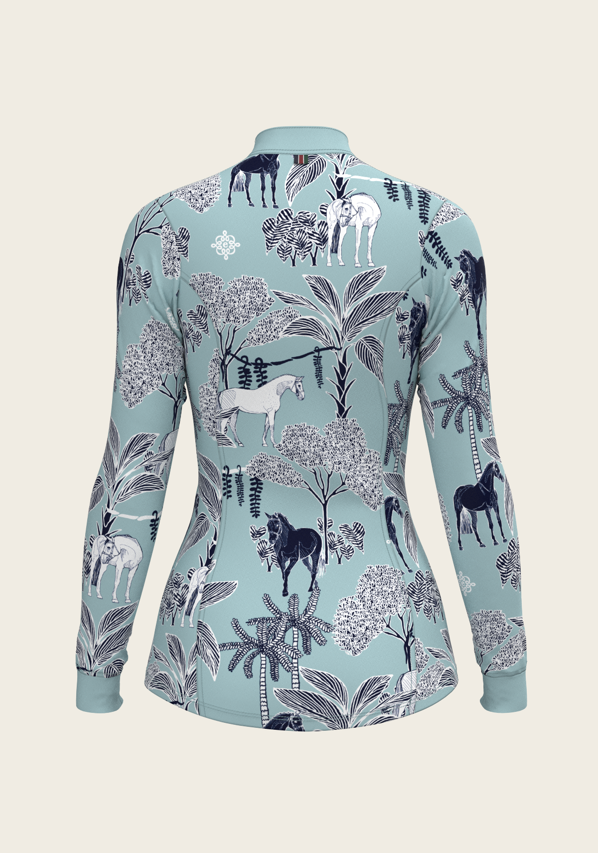 Island Horses Quarter Zip Sun Shirt - Sky Blue