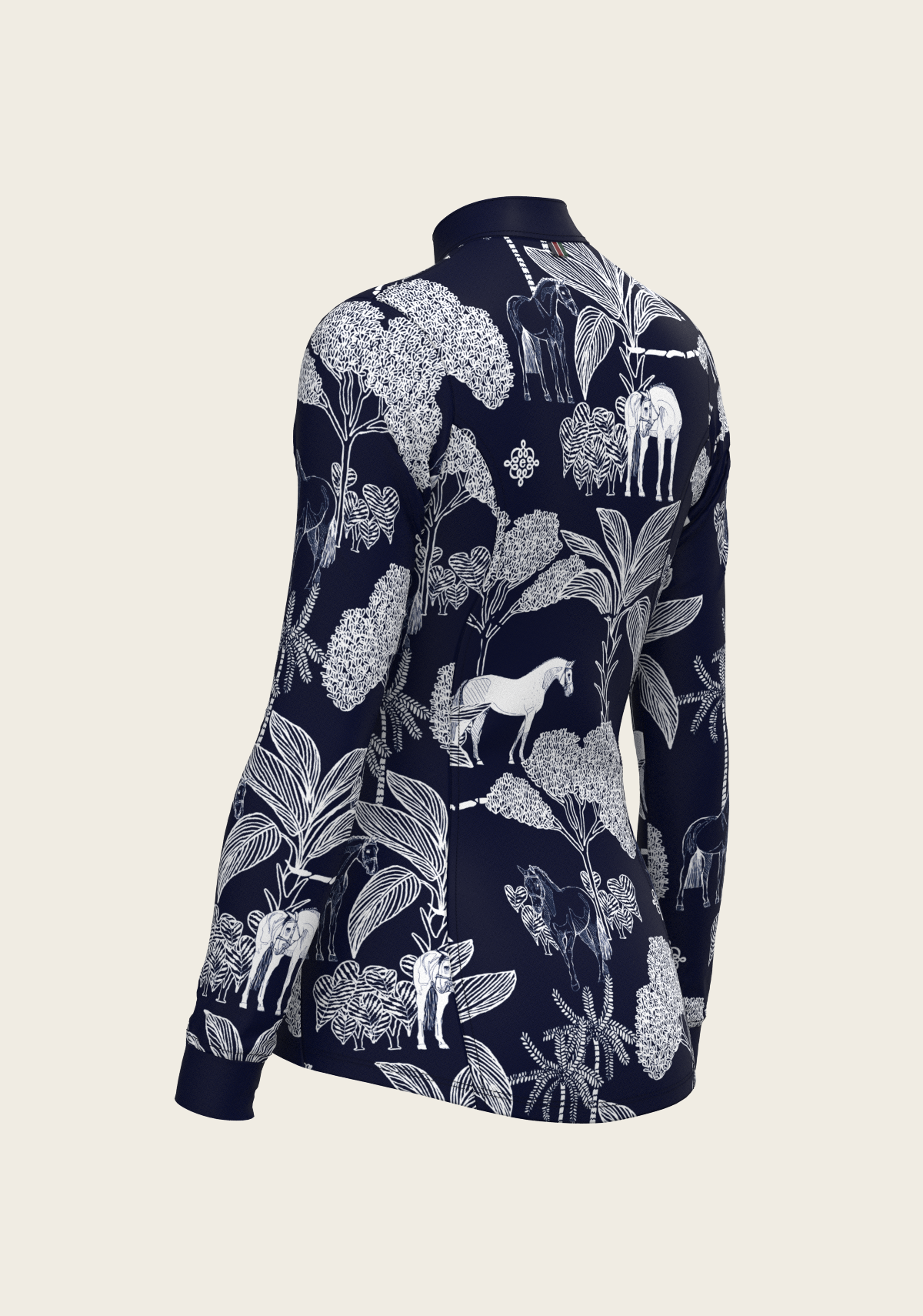 Island Horses Quarter Zip Sun Shirt - Navy